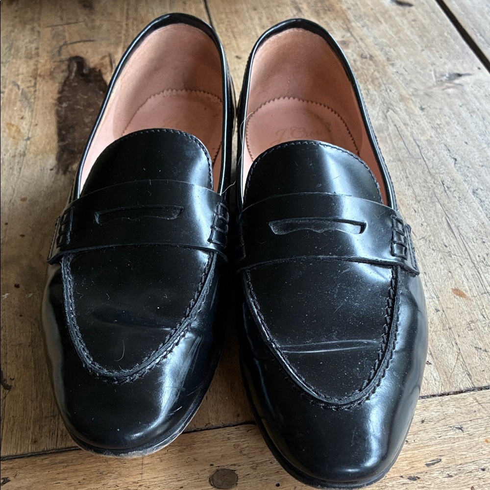 J. Crew Black Leather Penny Loafers for Women - Picture 3 of 4